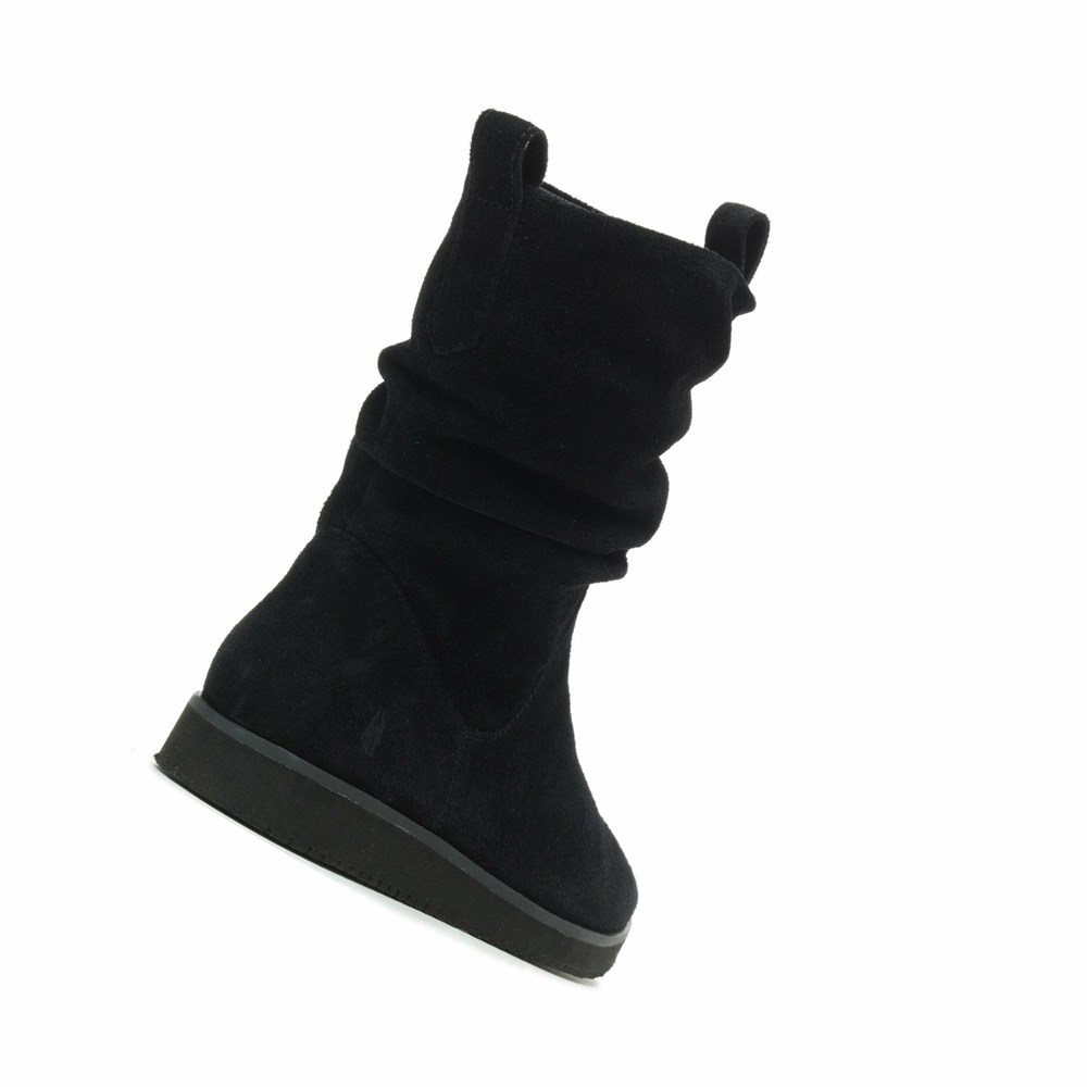 Botas Media Pierna Hush Puppies Precio Bajo Chow Chow Mujer Negros